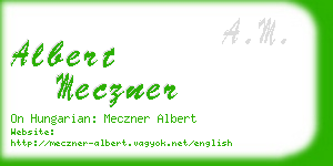 albert meczner business card